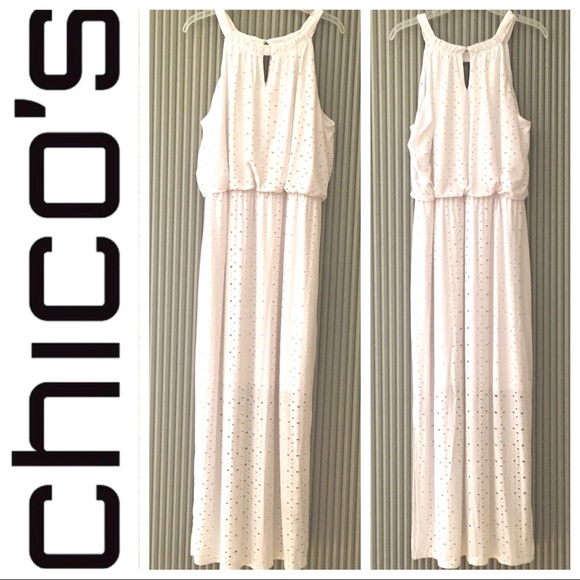 Chico's Dresses & Skirts - CHICO’s EYELET White MAXI DRESS